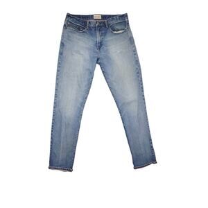 Gap Jeans 1969 Men 33x34 Selvedge Denim Slim Fit Blue DIstress